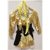 Image 1 : PEECABOO 3PC WOMENS ADULT COSTUME; BLACK & GOLD