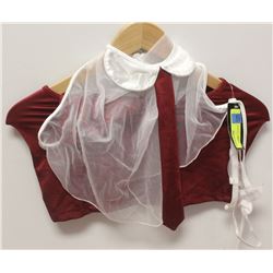 PEECABOO 4PC WOMENS ADULT COSTUME; BURGUNDY &