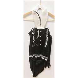 PEECABOO 4PC WOMENS ADULT COSTUME; BLACK SATIN