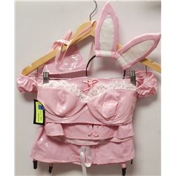 PEECABOO 5PC WOMENS ADULT COSTUME; BABY PINK