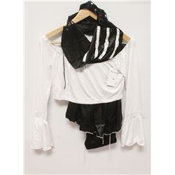 PEECABOO 4PC WOMENS ADULT COSTUME; BLACK & WHITE