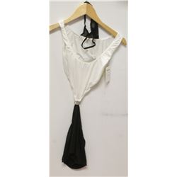 PEECABOO 2PC WOMENS BLACK & WHITE W/ SILVER HOOP