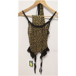 PEECABOO 6PC WOMENS CHEETAH PRINT & BLACK LACE