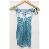 Image 1 : PEECABOO 1PC WOMENS AQUA SEQUINS ADULT COCKTAIL