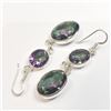 Image 2 : Silver Rainbow Topaz Earrings (~weight 8g), Suggested Retail Value $300