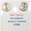 Image 2 : 14K Yellow Gold Heart Shape Earrings, Made in Canada, Suggested Retail Value $200