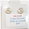 Image 2 : 10K Yellow Gold Cubic Zirconia Earrings, Made in Canada, Suggested Retail Value $160
