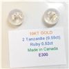 Image 2 : 10K Yellow Gold Tanzanite(0.55ct) Ruby(0.52ct) Earrings, Made in Canada, Suggested Retail Value $600