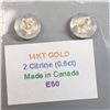 Image 2 : 14K Yellow Gold Citrine(0.6ct) Earrings, Made in Canada, Suggested Retail Value $120