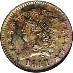 1811 1/2 C --Corroded--ANACS. AU Details, Net XF40. B-2 1811[1/2 C]--Corroded--ANACS. AU Details, Ne