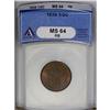 Image 1 : 1835 1/2 C MS64 Red and Brown ANACS. C-1, B-1, R.1. Mi 1835[1/2 C] MS64 Red and Brown ANACS.