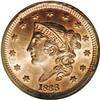Image 1 : 1838 1C MS66 Red and Brown NGC. N-1, R.1. The O in OF 1838[1C] MS66 Red and Brown NGC.