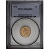 Image 3 : 1871 1C MS64 Red PCGS. This pinpoint-sharp Choice semi 1871[1C] MS64 Red PCGS.