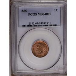 1885 1C MS64 Red PCGS. Vibrant cartwheel sheen endows 1885[1C] MS64 Red PCGS.