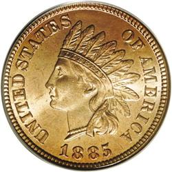 1885 1C MS65 Red PCGS. A sharply struck Gem example wi 1885[1C] MS65 Red PCGS.