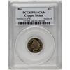 Image 1 : 1864 1C Copper Nickel PR64 Cameo PCGS. This stunning 1 1864[1C] Copper Nickel PR64 Cameo PCGS.
