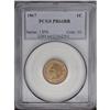Image 1 : 1867 1C PR64 Red and Brown PCGS. Whispers of speckled 1867[1C] PR64 Red and Brown PCGS.