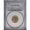 Image 1 : 1871 1C PR65 Red and Brown PCGS. Shallow N in ONE. Lil 1871[1C] PR65 Red and Brown PCGS.
