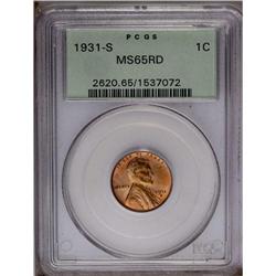 1931-S 1C MS65 Red PCGS. A lustrous orange and gold Ge 1931-S[1C] MS65 Red PCGS.