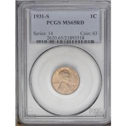 1931-S 1C MS65 Red PCGS. A lustrous copper-orange exam 1931-S[1C] MS65 Red PCGS.