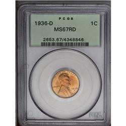 1936-D 1C MS67 Red PCGS. A superior example of this sl 1936-D[1C] MS67 Red PCGS.