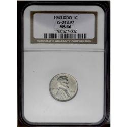 1943 1C MS66 NGC. FS-018.97. Doubled Die Obverse. A mi 1943[1C] MS66 NGC.