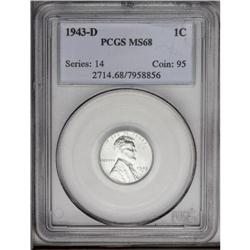 1943-D 1C MS68 PCGS. Lustrous steel gray surfaces exhi 1943-D[1C] MS68 PCGS.