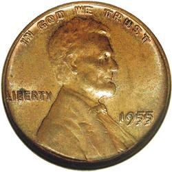 1955/55 1C Doubled Die Obverse MS63 Brown NGC. The obv 1955/55[1C] Doubled Die Obverse MS63 Brown NG