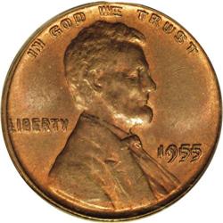 1955/55 1C Doubled Die Obverse MS64 Red and Brown PCGS 1955/55[1C] Doubled Die Obverse MS64 Red and 