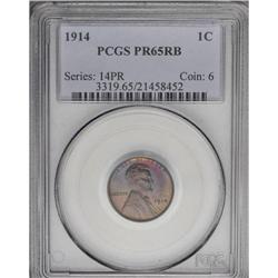 1914 1C PR65 Red and Brown PCGS. Deep crimson and blui 1914[1C] PR65 Red and Brown PCGS.