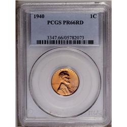 1940 1C PR66 Red PCGS. Sharply struck with deep, even 1940[1C] PR66 Red PCGS.