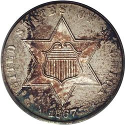 1867 3CS PR65 Cameo PCGS. This is the usual Normal Dat 1867[3CS] PR65 Cameo PCGS.