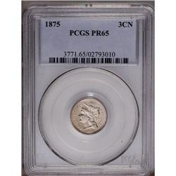 1875 3CN PR65 PCGS. Bright and untoned with somewhat s 1875[3CN] PR65 PCGS.