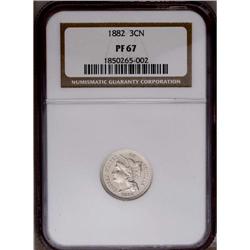 1882 3CN PR67 NGC. Absolutely Superb quality, the surf 1882[3CN] PR67 NGC.