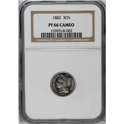 1882 3CN PR66 Cameo NGC. This example is an exquisite 1882[3CN] PR66 Cameo NGC.