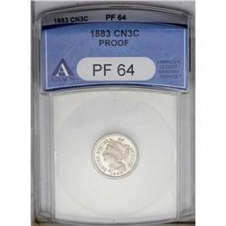 1883 3CN PR64 ANACS. Well mirrored with a blush of lil 1883[3CN] PR64 ANACS.