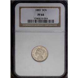 1883 3CN PR64 NGC. Speckled olive-tan patination is jo 1883[3CN] PR64 NGC.