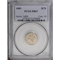 1883 3CN PR67 PCGS. Fully struck and pristine, this lo 1883[3CN] PR67 PCGS.
