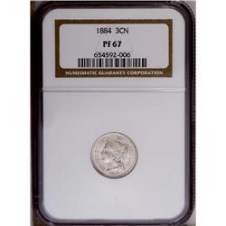 1884 3CN PR67 NGC. Whispers of milky-gray color do not 1884[3CN] PR67 NGC.