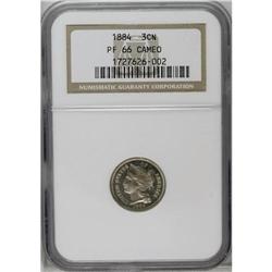 1884 3CN PR66 Cameo NGC. Stunning field to motif contr 1884[3CN] PR66 Cameo NGC.