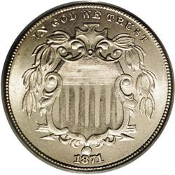 1871 5C MS66 PCGS. This better-date example is boldly 1871[5C] MS66 PCGS.