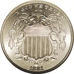 1881 5C MS66 NGC. An impressive and important example 1881[5C] MS66 NGC.