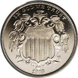 1868 5C PR66 Cameo PCGS. A second "doubled date" 1868 1868[5C] PR66 Cameo PCGS.