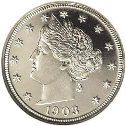 1903 5C PR67 Cameo NGC. Both sides of this Superb Gem 1903[5C] PR67 Cameo NGC.