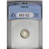 Image 1 : 1848 H10C Medium Date MS62 ANACS, attractive lemon, oc 1848[H10C] Medium Date MS62 ANACS,
