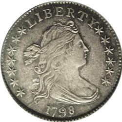 1798/97 10C 16 Stars on Reverse AU58 PCGS. JR-1, R.3. 1798/97[10C] 16 Stars on Reverse AU58 PCGS.