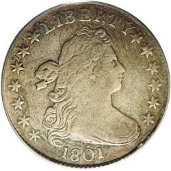 1801 10C VF25 PCGS. JR-1, R.4. Attractive medium gray 1801[10C] VF25 PCGS.