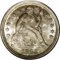 1853 10C No Arrows MS68 PCGS. Fortin-102. According to 1853[10C] No Arrows MS68 PCGS.