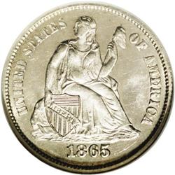 1865 10C MS65 NGC. Fortin-101a. This example presents 1865[10C] MS65 NGC.