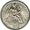 Image 1 : 1866-S 10C MS62 PCGS. Fortin-101. The mintmark is bold 1866-S[10C] MS62 PCGS.